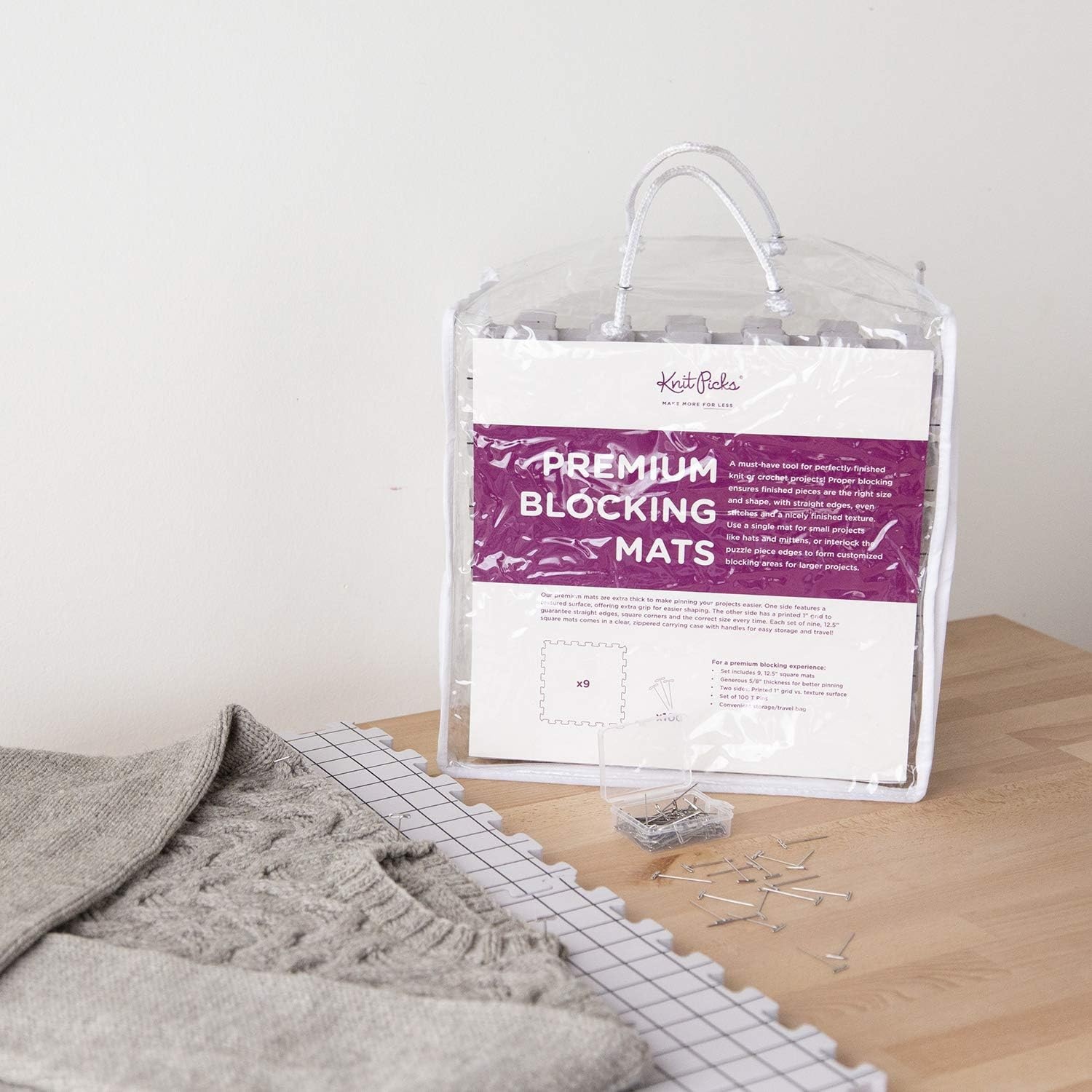 image:imageKnit Picks Blocking Mats for Knitting and Crochet Pack of 9 Textured Blocking BoardsPremium