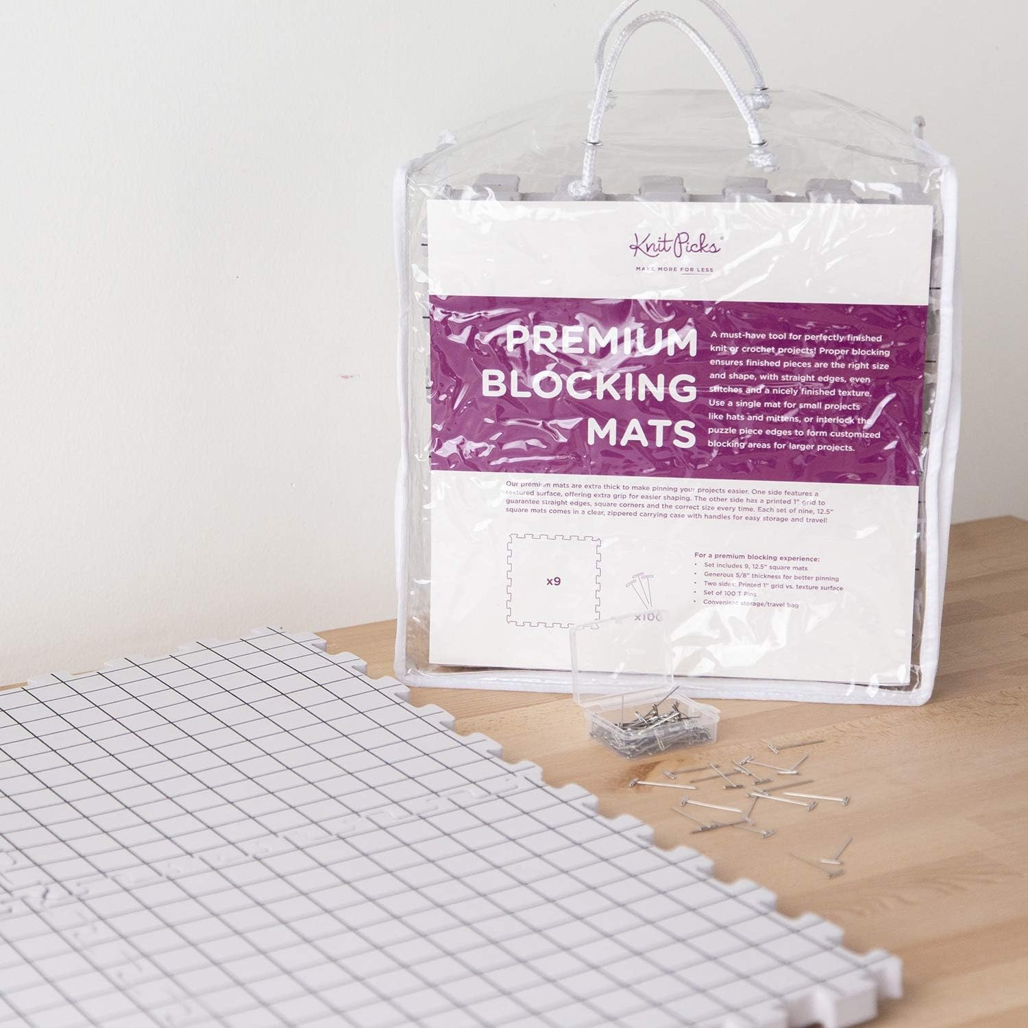 image:imageKnit Picks Blocking Mats for Knitting and Crochet Pack of 9 Textured Blocking BoardsPremium