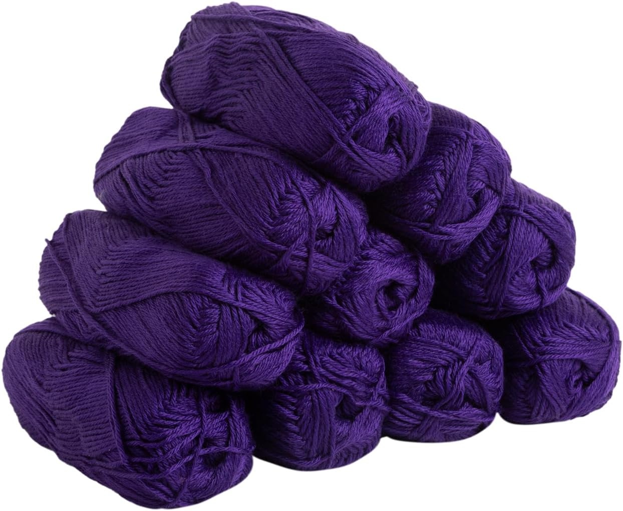 image:imageKnit Picks Mighty Stitch Gray Wool Blend Yarn Pack for Crocheting 10 skeins 1000g of merino wool and acrylic blend worsted weight knitting yarn in Ash Heather colorEggplant