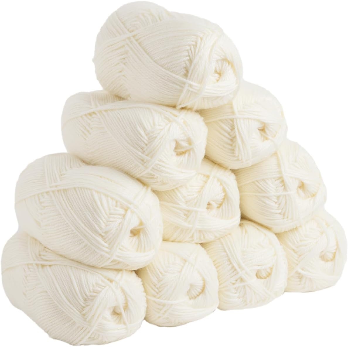 image:imageKnit Picks Mighty Stitch Teal Wool Blend Yarn Pack for Crocheting 10 skeins 1000g of merino wool and acrylic blend worsted weight knitting yarn in Spruce Heather colorCream