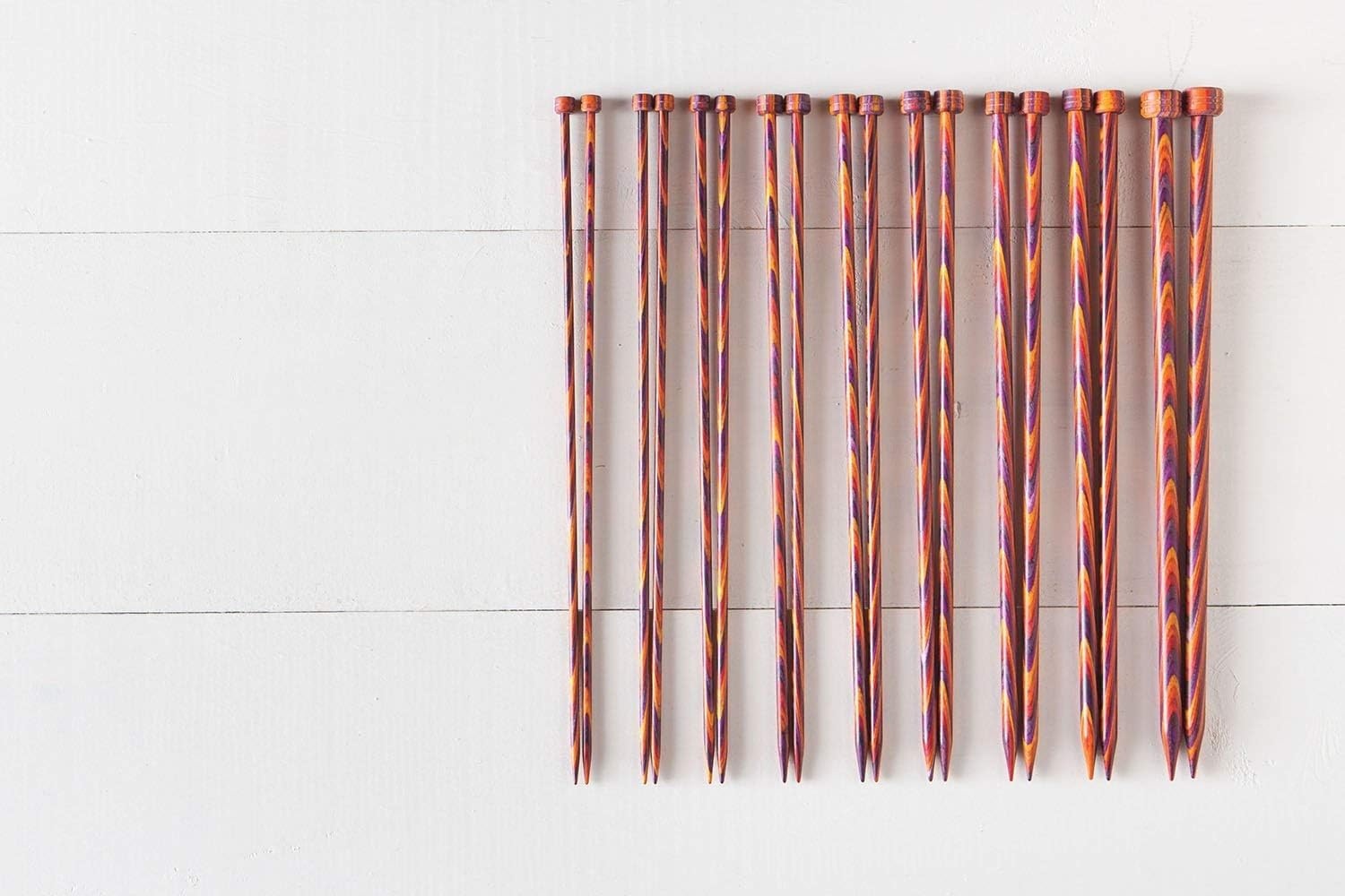 image:imageKnit Picks Straight Single Point Wood Knitting Needle Set US 411 Radiant 10Radiant