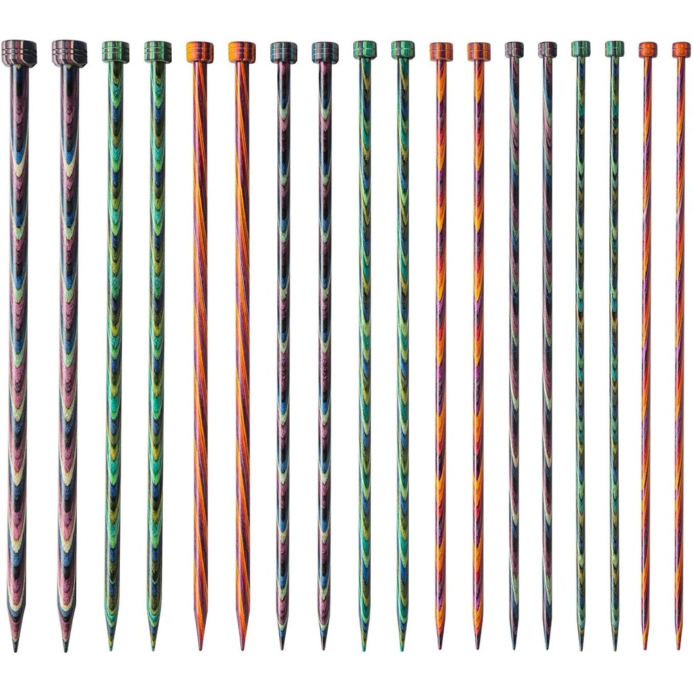 image:imageKnit Picks Straight Single Point Wood Knitting Needle Set US 411 Radiant 10Mosaic