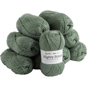 Knit Picks Mighty Stitch Gray Wool Blend Yarn Pack for Crocheting | 10 skeins (1000g) of merino wool and acrylic blend worsted weight knitting yarn in Ash Heather color(Sage)