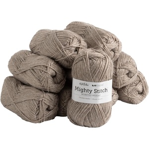 Knit Picks Mighty Stitch Teal Wool Blend Yarn Pack for Crocheting | 10 skeins (1000g) of merino wool and acrylic blend worsted weight knitting yarn in Spruce Heather color(Chocolate Heather)