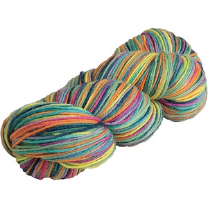 Knit Picks Stroll Rainbow Merino Wool Fingering Sock Weight Yarn | 100g hank of hand dyed yarn for knitting in Gumball color, machine washable.(Gumball)